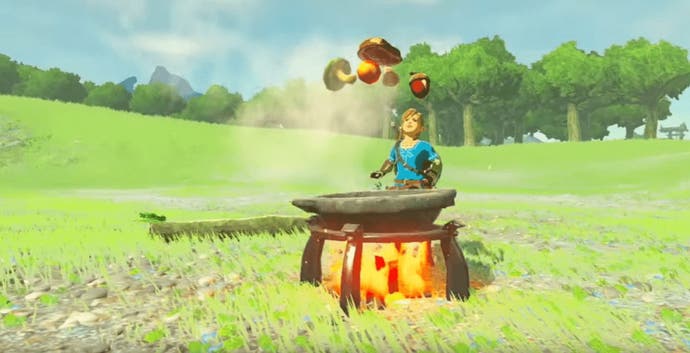 Cooking in Breath of the Wild.