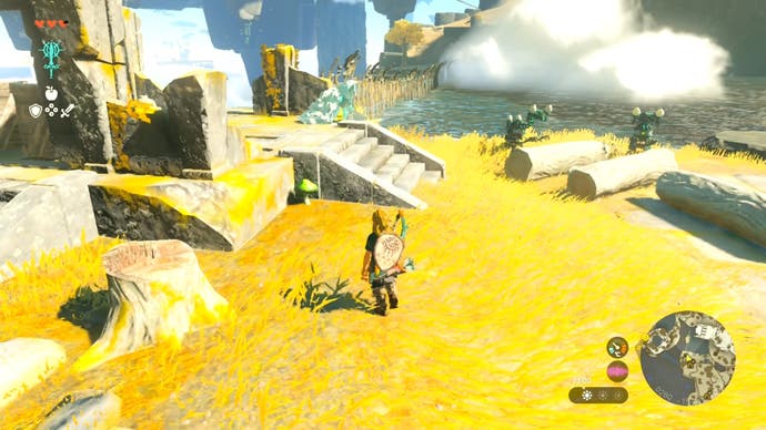Image showing Link approaching the location of the Archaic Tunic in The Legend of Zelda: Tears of the Kingdom.