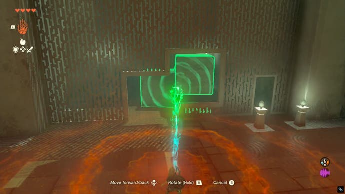 zelda totk jiosin shrine second area moving cube structure through right room wall