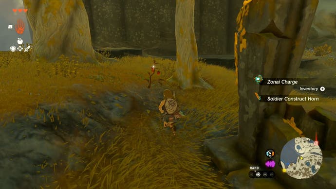 Image showing Link approaching a bush where players on their way to the Gutanbac Shrine can collect Spicy Peppers in The Legend of Zelda: Tears of the Kingdom.