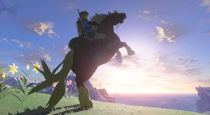 Link sat on a rearing horse